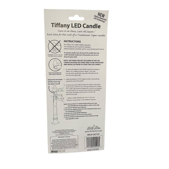 Wireless Tiffany Candles With 8 Hr Auto Timer By Brite Star LED Last All Seaspm - Picture 5 of 8